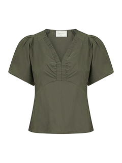 Irina Poplin Blouse - Army