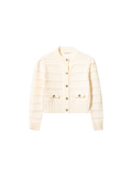 N-Maddison Stickad Kofta - Ivory