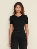 Fitted Rib Tee - Svart