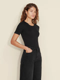 Fitted Rib Tee - Svart