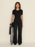 Fitted Rib Tee - Svart