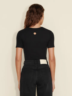 Fitted Rib Tee - Black