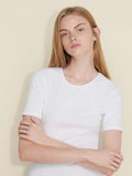 Fitted Rib Tee - Vit