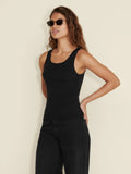 Fitted Rib Singlet - Svart