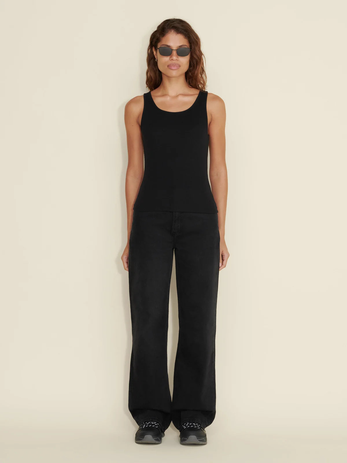 Fitted Rib Singlet - Svart