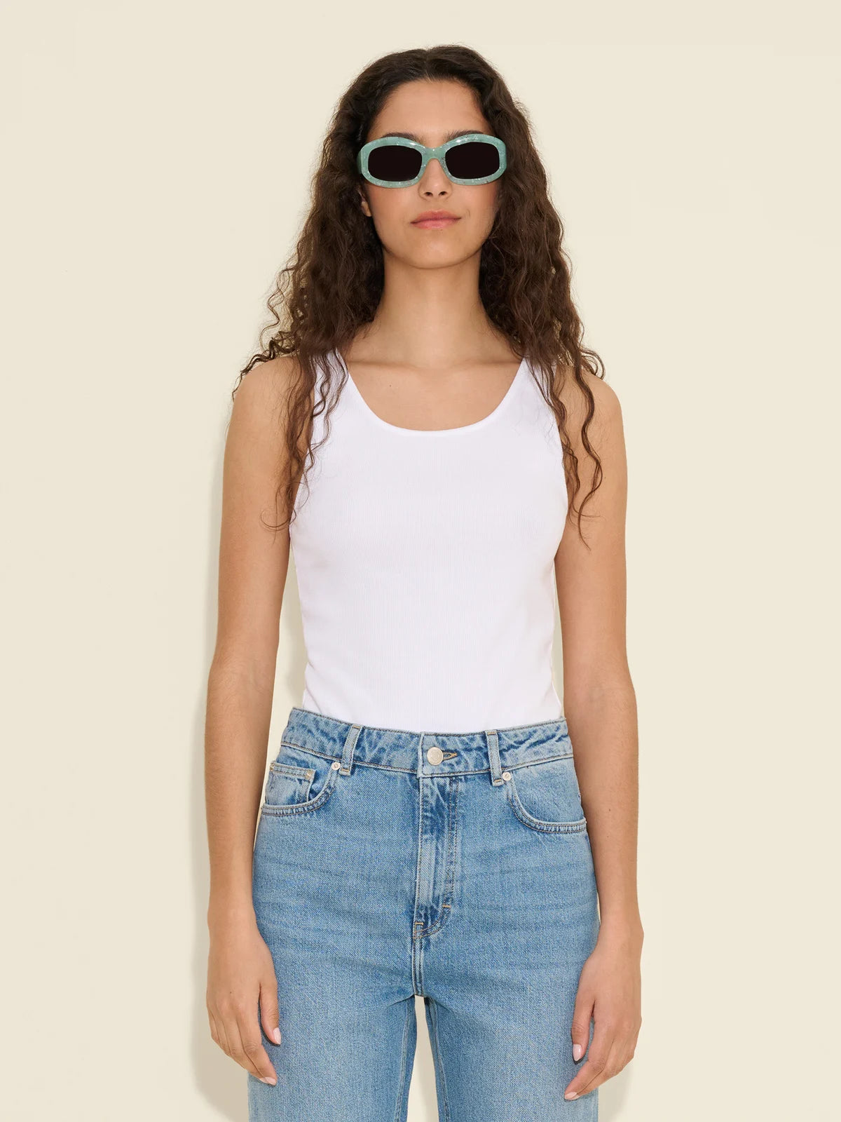 Fitted Rib Singlet - Vit