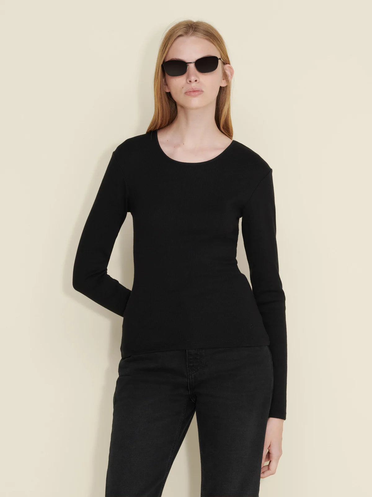Fitted Rib Longsleeve - Svart