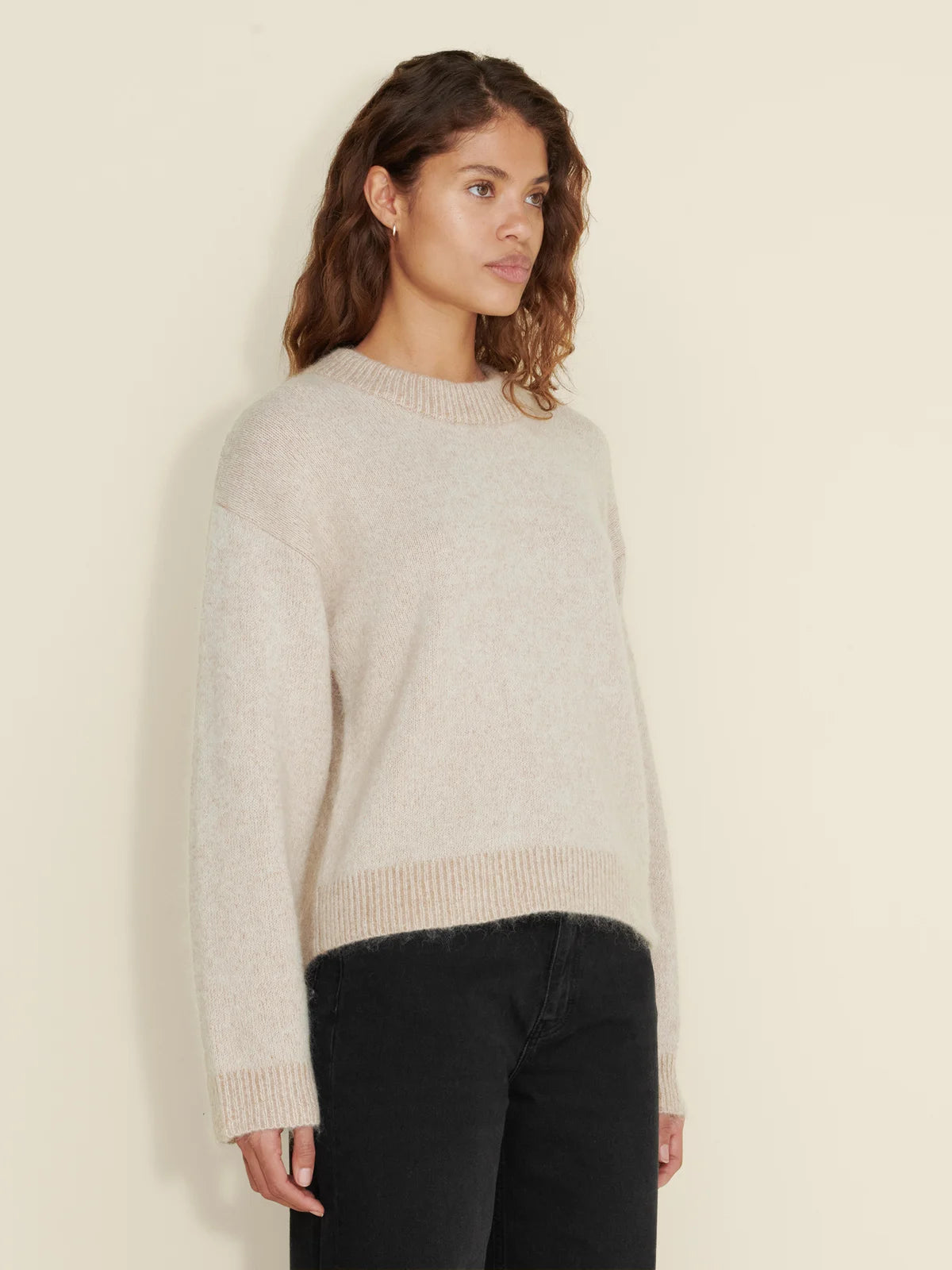Tine Knit Crew Neck - Sand Mix