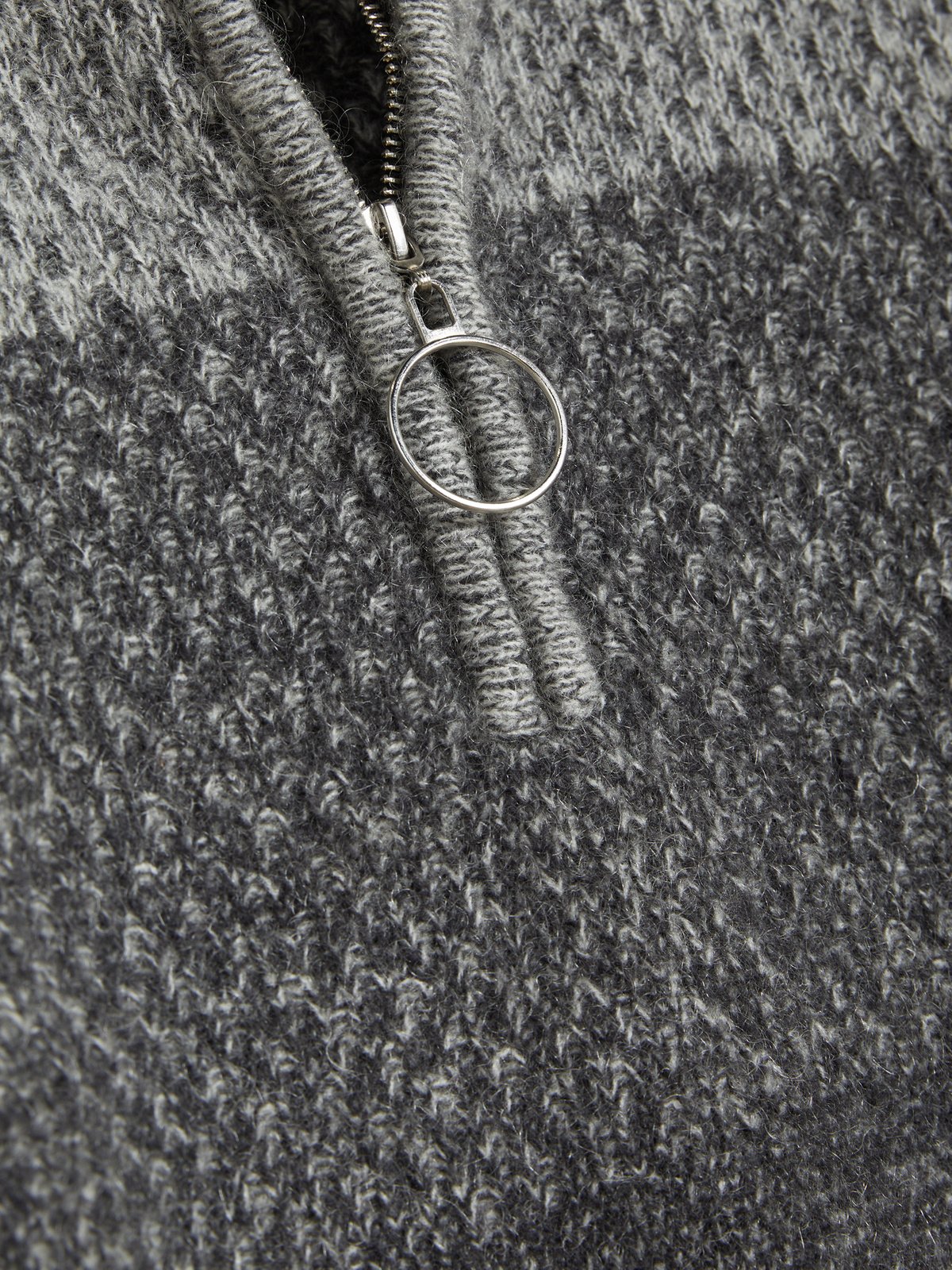 Tine Knit Half Zip - Dark Grey Mix