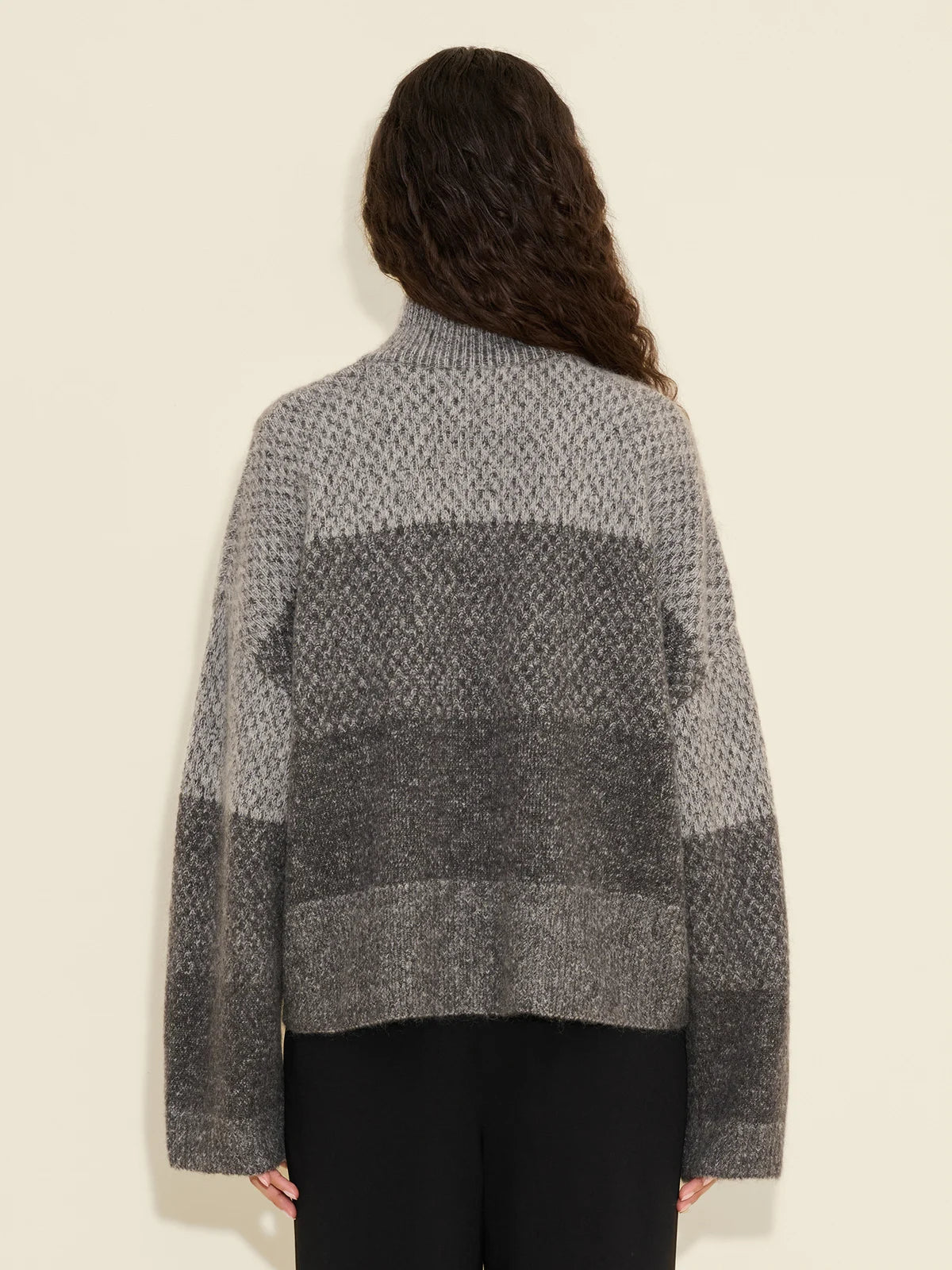 Tine Knit Half Zip - Dark Grey Mix
