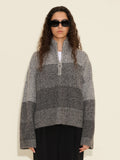Tine Knit Half Zip - Dark Grey Mix
