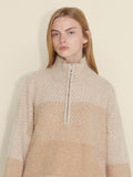 Tine Knit Half Zip - Sand Mix