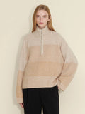Tine Knit Half Zip - Sand Mix