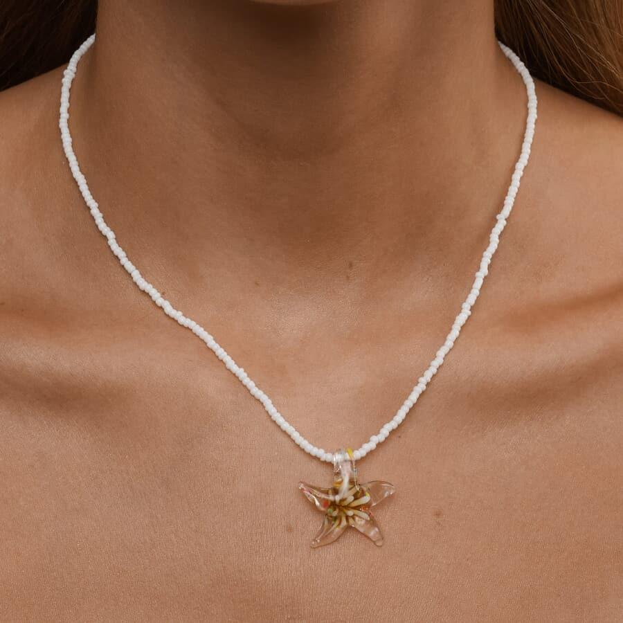 Serafina Glass Starfish Necklace - Gul