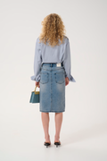 Gestuz GZlayza Pennskjol - Mid Blue Vintage Wash