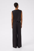 ElarahGZ Linen Waistcoat  - Black
