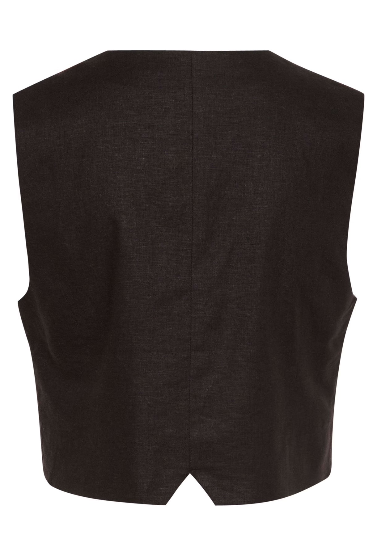 ElarahGZ Linen Waistcoat  - Black