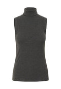 DagnaIW Melange Rollneck Top - Mörkgrå Melerad