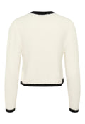 GZalpha Ls Contrast Cardigan - Ivory/Black Comb
