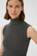 DagnaIW Melange Rollneck Top - Mörkgrå Melerad