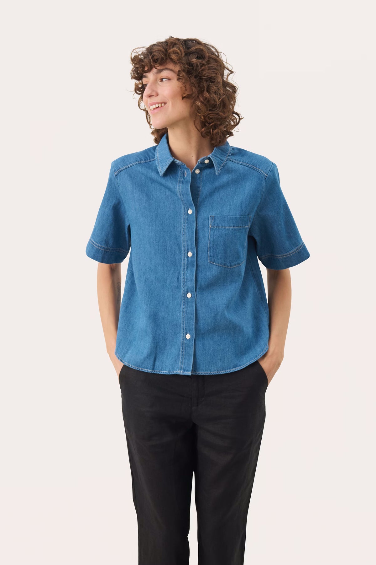 NiclaPW SH - Mellanblå denimskjorta