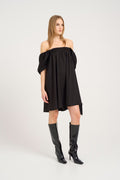 ElarahGZ Linen Short Dress  - Black