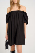 ElarahGZ Linen Short Dress  - Black