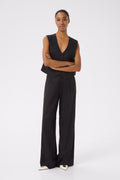 ElarahGZ Linen Waistcoat  - Black
