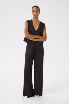 ElarahGZ Linen Waistcoat  - Black
