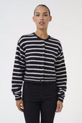 DebbieGZ Short Cardigan - Black/White Striped