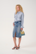 Gestuz GZlayza Pennskjol - Mid Blue Vintage Wash