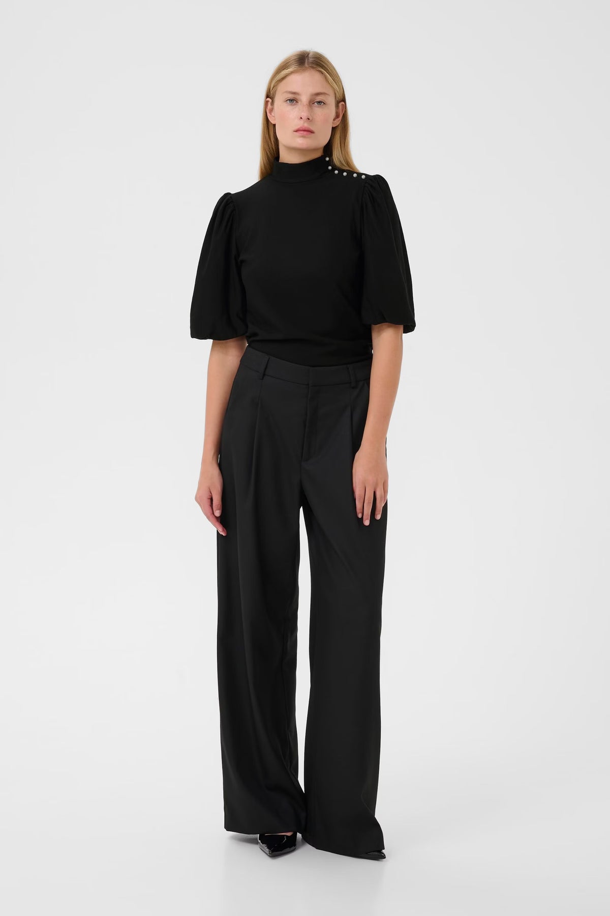 Gzrifa Button Balloon Top - Svart