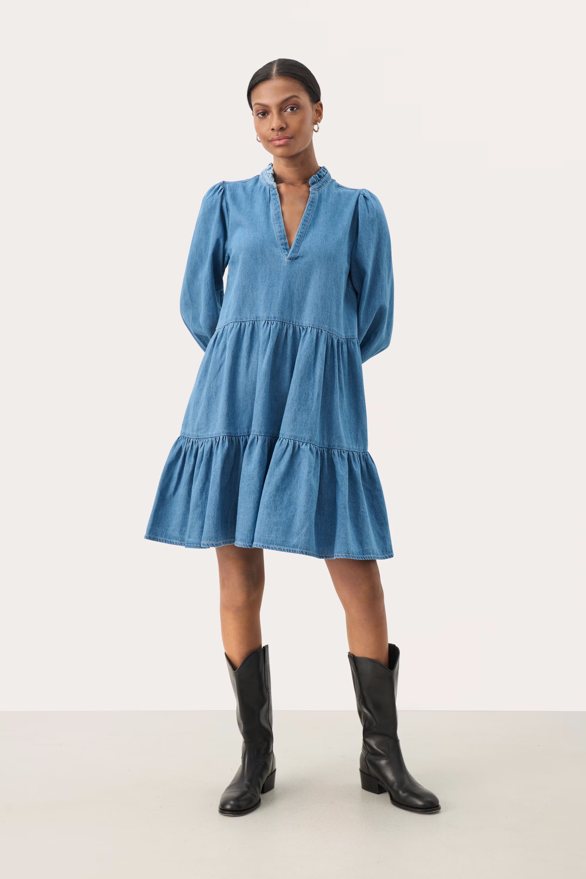 ViggasiPW Klänning - Medium Blue Denim