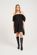 ElarahGZ Linen Short Dress  - Black