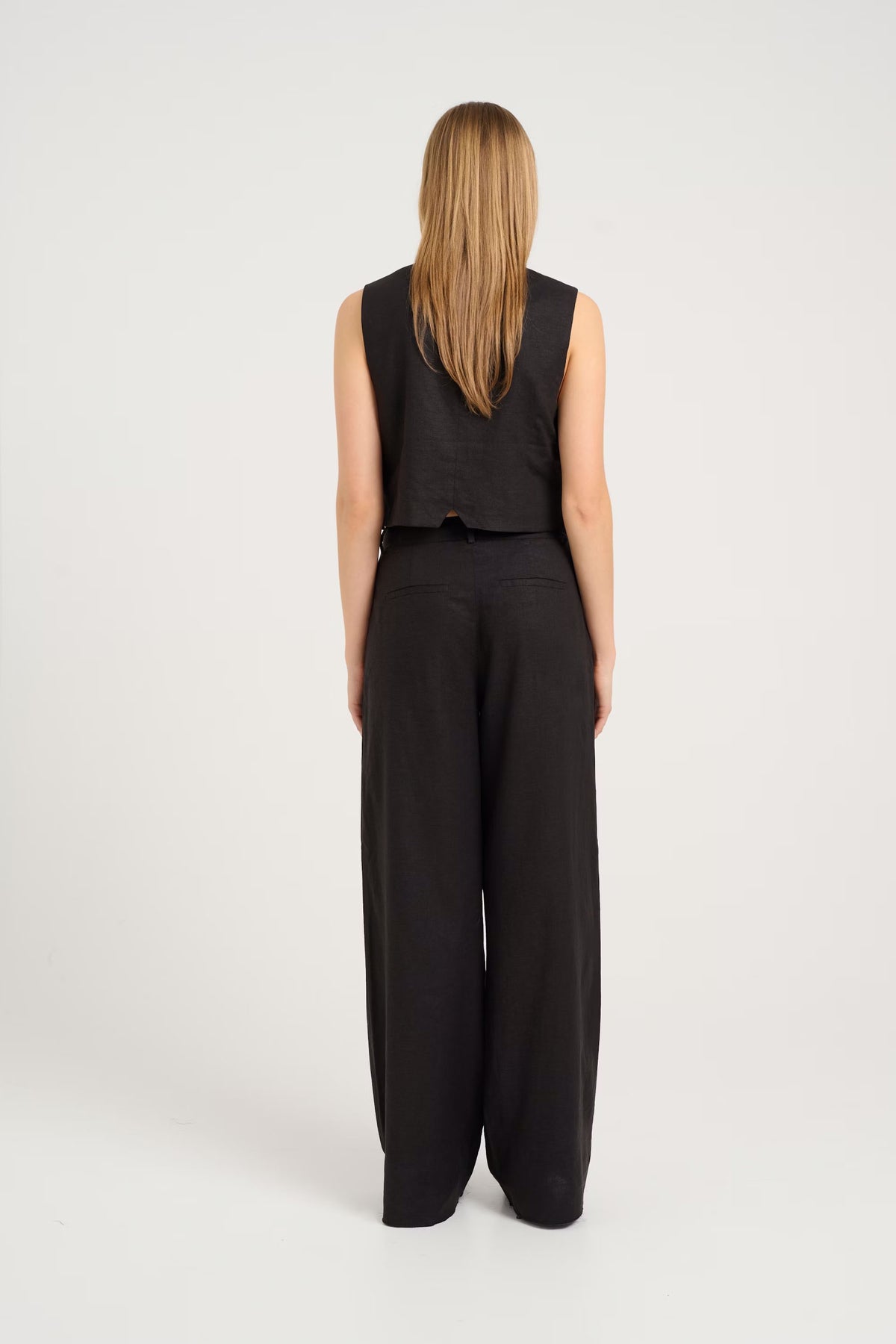 ElarahGZ Linen HW Pants - Svart