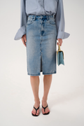 Gestuz GZlayza Pennskjol - Mid Blue Vintage Wash