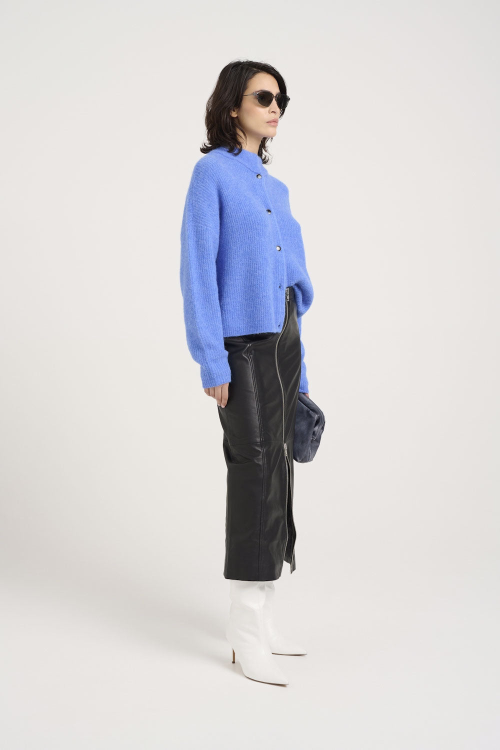 AlphaGZ Short Cardigan - Wedgewood Melange
