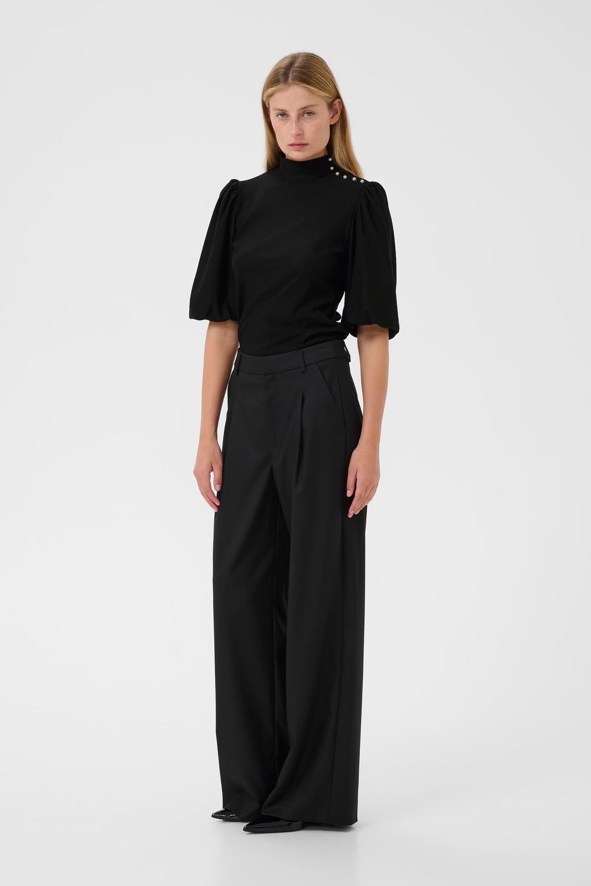 Gzrifa Button Balloon Top - Svart