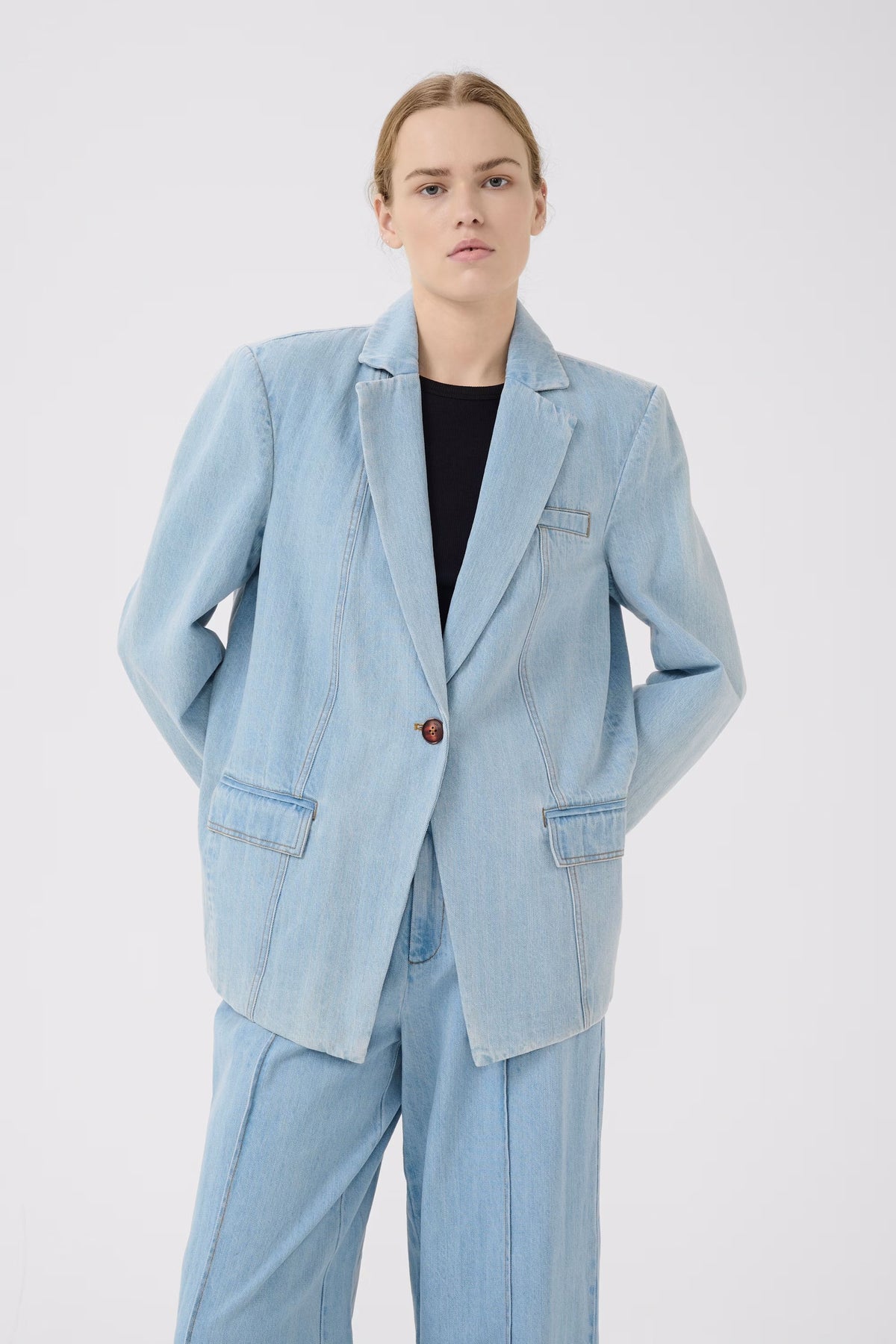VellaGZ Oz Blazer - Light Blue Washed