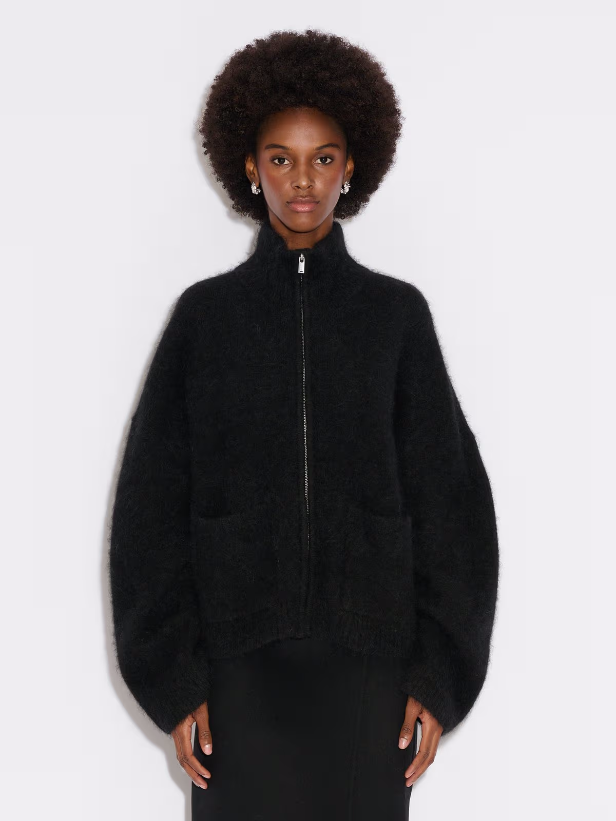 Tine Fluffy Cardigan - Svart