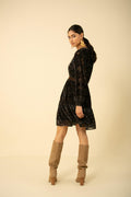 Camila Dress Velvet Burnout - Black