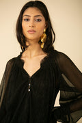Nora Blouse Lurex Crinkle - Black