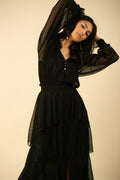 Nora Blouse Lurex Crinkle - Black