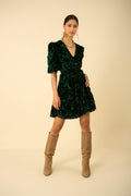Willow Dress Silk Burn Out - Green