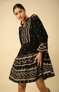 Audrey Dress W Embrodery - Black