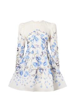 Leoni Silk Blend Mini Dress - Tulip Blue