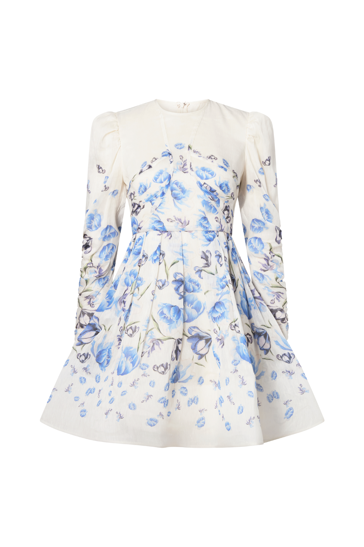 Leoni Silk Blend Mini Dress - Tulip Blue