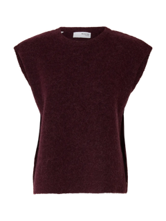Lulu Sl Knit Vest - Fig Black Core