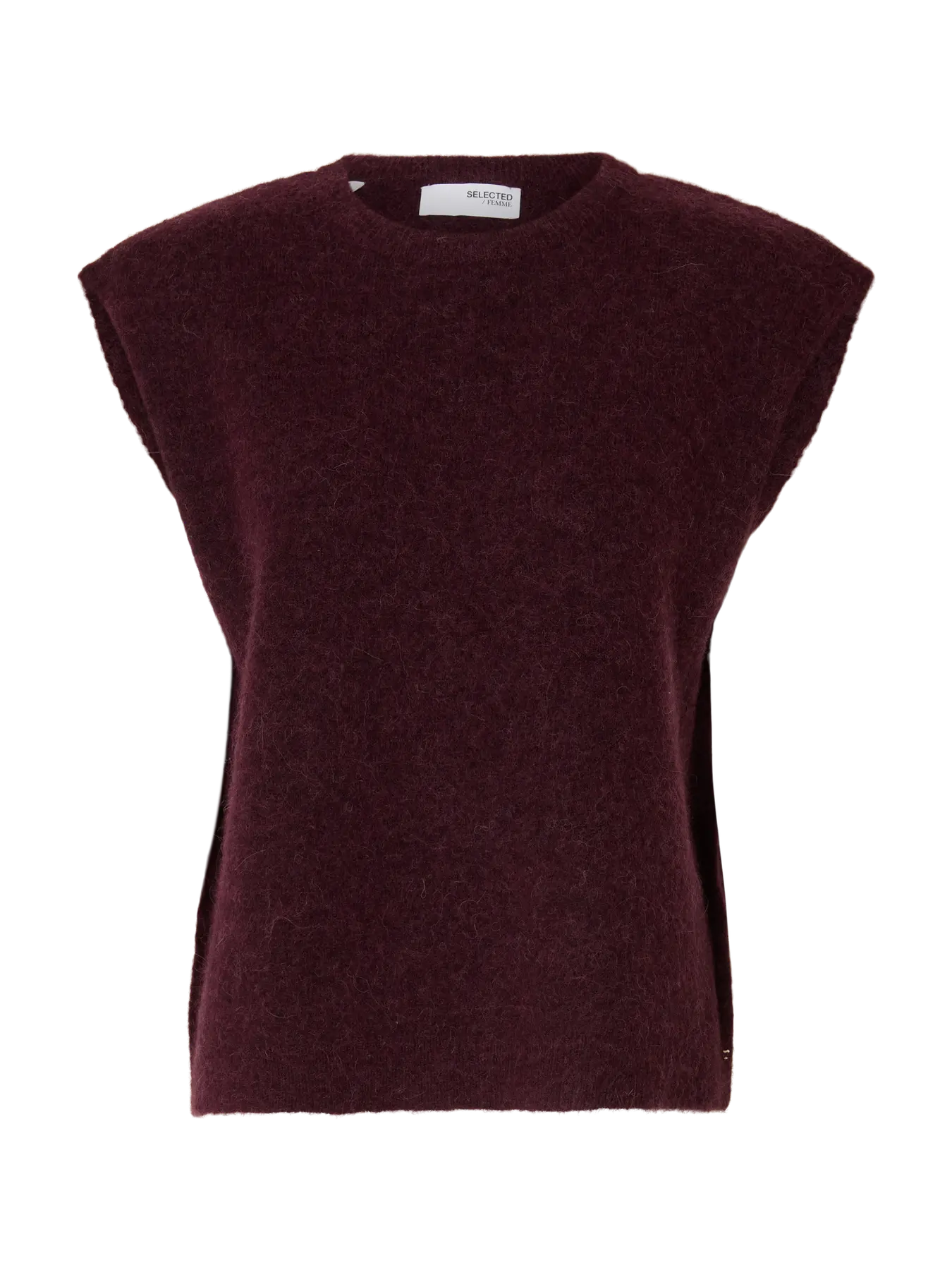 Lulu Sl Knit Vest - Fig Black Core