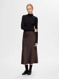Lena Hw Midi Skirt - Coffee Bean